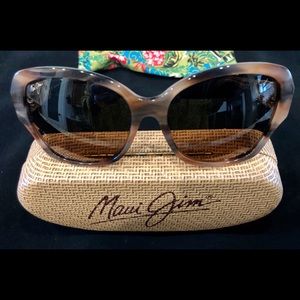 Maui Jim Women's Tortoise Cat-Eye Sunglasses with Dark Lenses